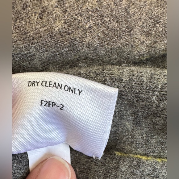 Eileen Fisher Merino Wool Mustard Yellow Blazer Fringe Hidden Snaps Sz M - Picture 8 of 12